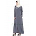 Front open Nida abaya- Grey